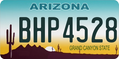 AZ license plate BHP4528