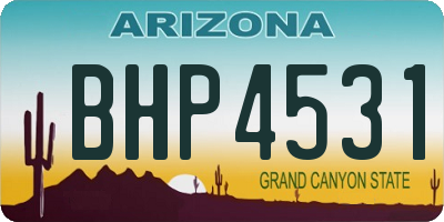 AZ license plate BHP4531