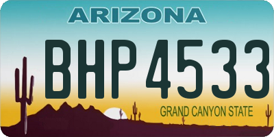 AZ license plate BHP4533