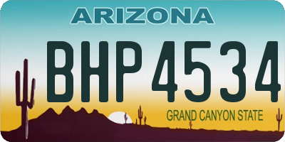 AZ license plate BHP4534