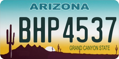 AZ license plate BHP4537