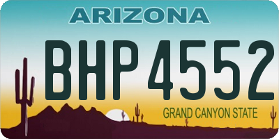AZ license plate BHP4552