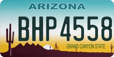 AZ license plate BHP4558