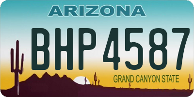 AZ license plate BHP4587