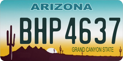 AZ license plate BHP4637