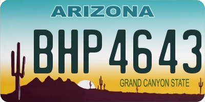 AZ license plate BHP4643