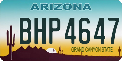 AZ license plate BHP4647