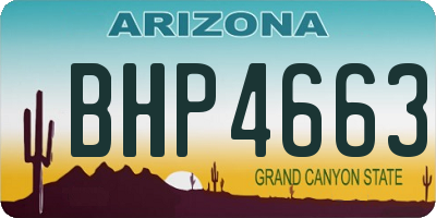 AZ license plate BHP4663