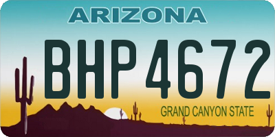 AZ license plate BHP4672