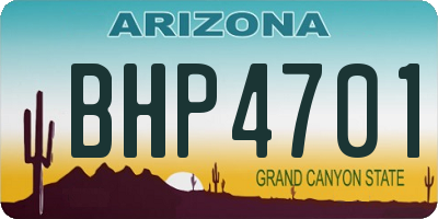 AZ license plate BHP4701