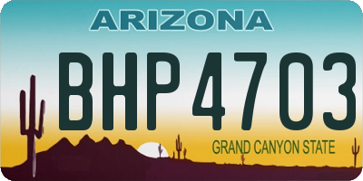 AZ license plate BHP4703