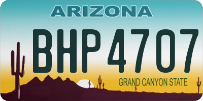 AZ license plate BHP4707