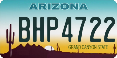 AZ license plate BHP4722