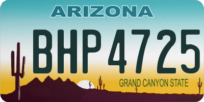 AZ license plate BHP4725