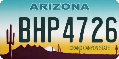 AZ license plate BHP4726