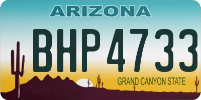 AZ license plate BHP4733