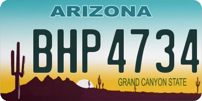 AZ license plate BHP4734