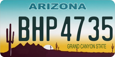 AZ license plate BHP4735