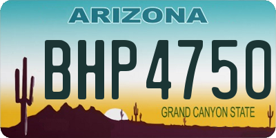 AZ license plate BHP4750