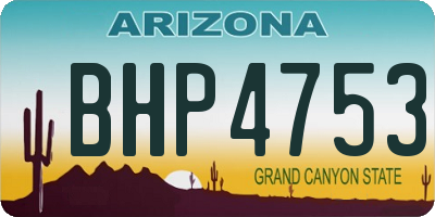 AZ license plate BHP4753