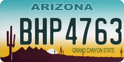 AZ license plate BHP4763