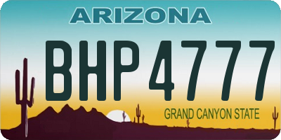 AZ license plate BHP4777