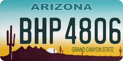 AZ license plate BHP4806
