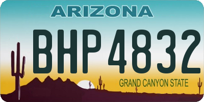 AZ license plate BHP4832