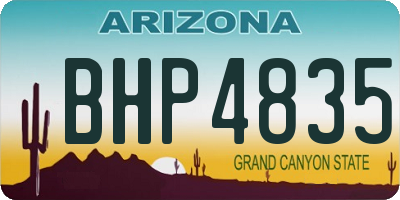 AZ license plate BHP4835