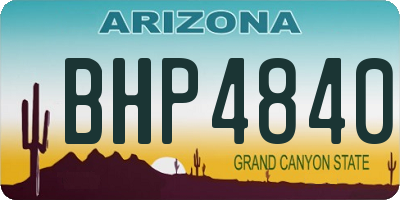 AZ license plate BHP4840