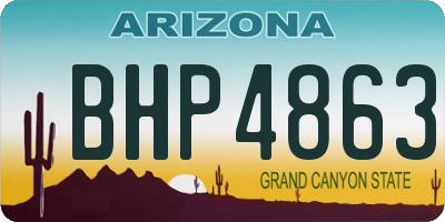 AZ license plate BHP4863