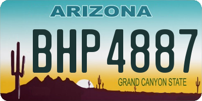 AZ license plate BHP4887