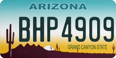 AZ license plate BHP4909