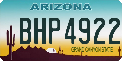 AZ license plate BHP4922