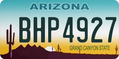 AZ license plate BHP4927