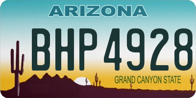 AZ license plate BHP4928