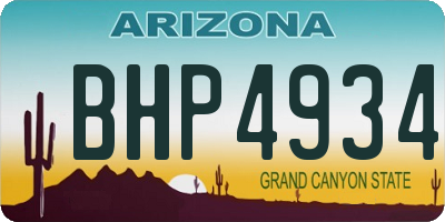 AZ license plate BHP4934