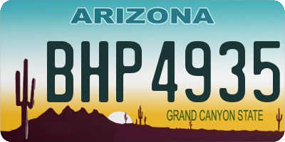AZ license plate BHP4935