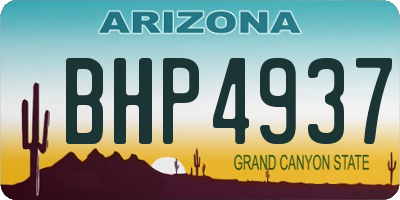 AZ license plate BHP4937