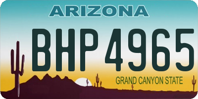 AZ license plate BHP4965
