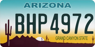 AZ license plate BHP4972