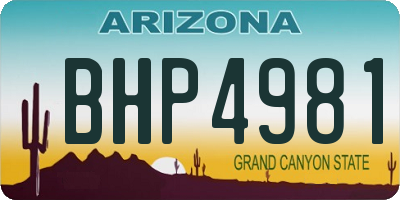 AZ license plate BHP4981