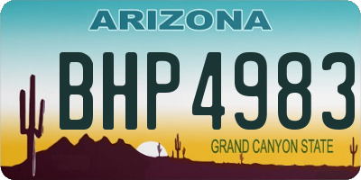 AZ license plate BHP4983