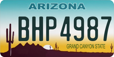 AZ license plate BHP4987