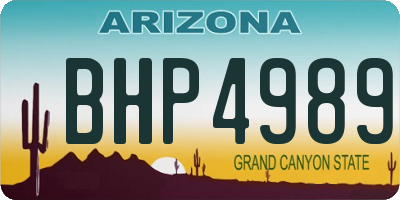 AZ license plate BHP4989