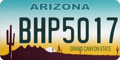 AZ license plate BHP5017