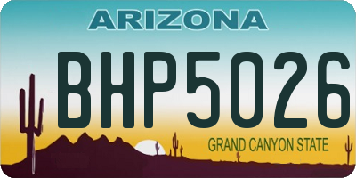 AZ license plate BHP5026