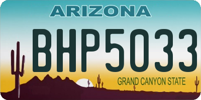 AZ license plate BHP5033