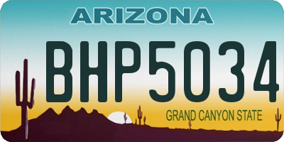 AZ license plate BHP5034