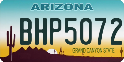 AZ license plate BHP5072